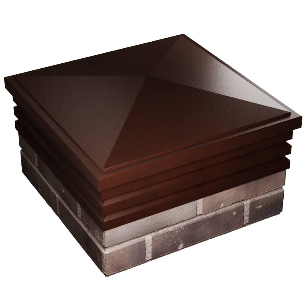 Колпак Zking Бона ХайТек Коричневый на столб 2х2 кирпича (513х513мм) в Санкт-Петербурге фото