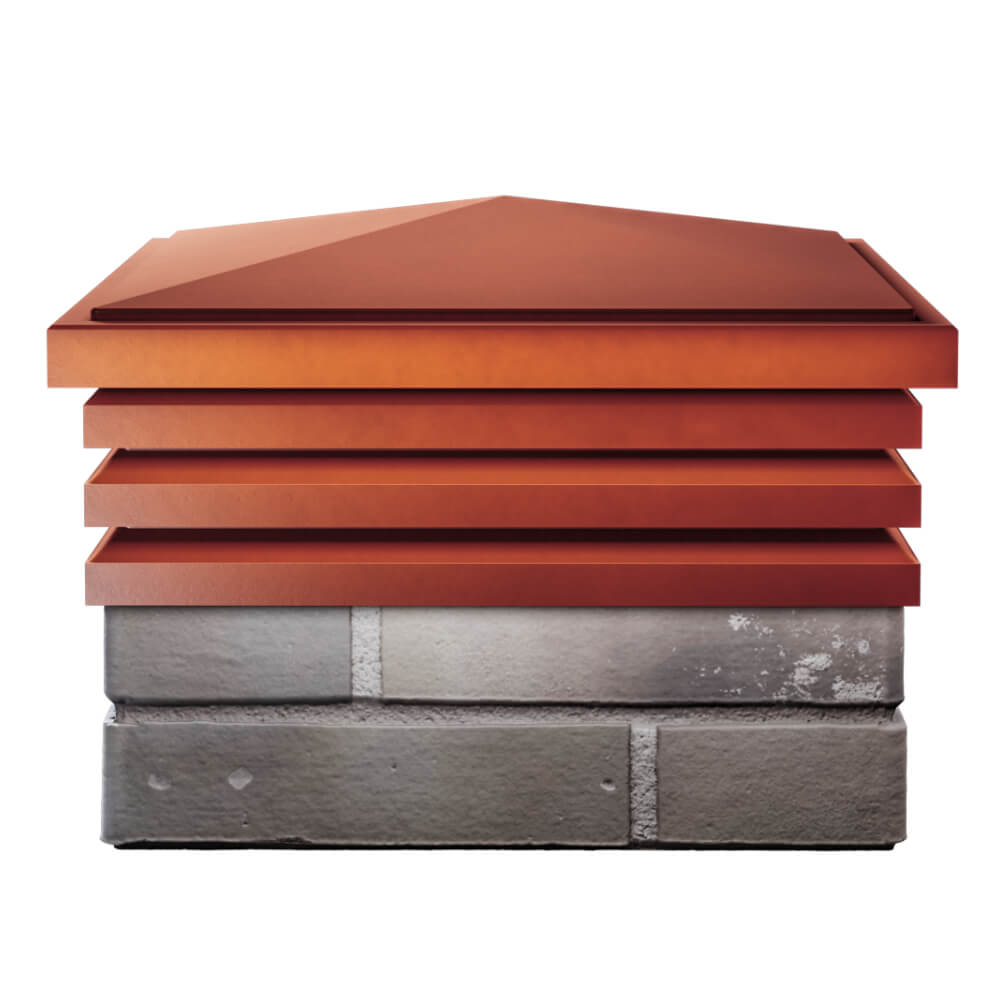 Колпак Zking Бона ХайТек Красный на столб 1.5х1.5 кирпича (385х385мм) Санкт-Петербург фото