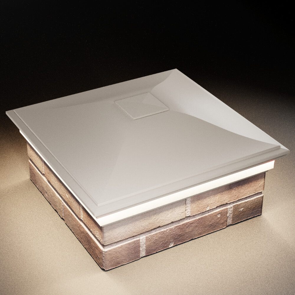 Колпак Zking Монблан Бежевый на столб 2х2 кирпича (515х515мм) c подсветкой в Санкт-Петербурге фото