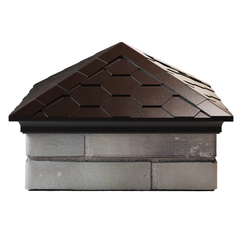 Колпак Zking Эверест Коричневый на столб 1.5х1.5 кирпича (390х390мм) Санкт-Петербург фото