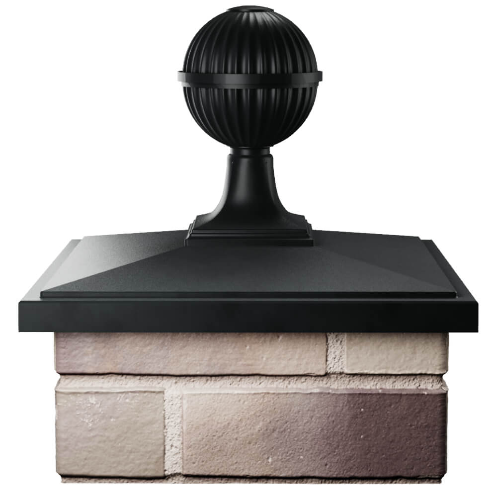 Колпак Zking БонаМоно Черный с шаром на столб 1.5х1.5 кирпича (385х385, 400х400мм) в сборе Санкт-Петербург фото