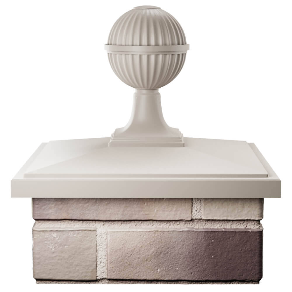 Колпак Zking БонаМоно Бежевый с шаром на столб 1.5х1.5 кирпича (385х385, 400х400мм) в сборе Санкт-Петербург фото