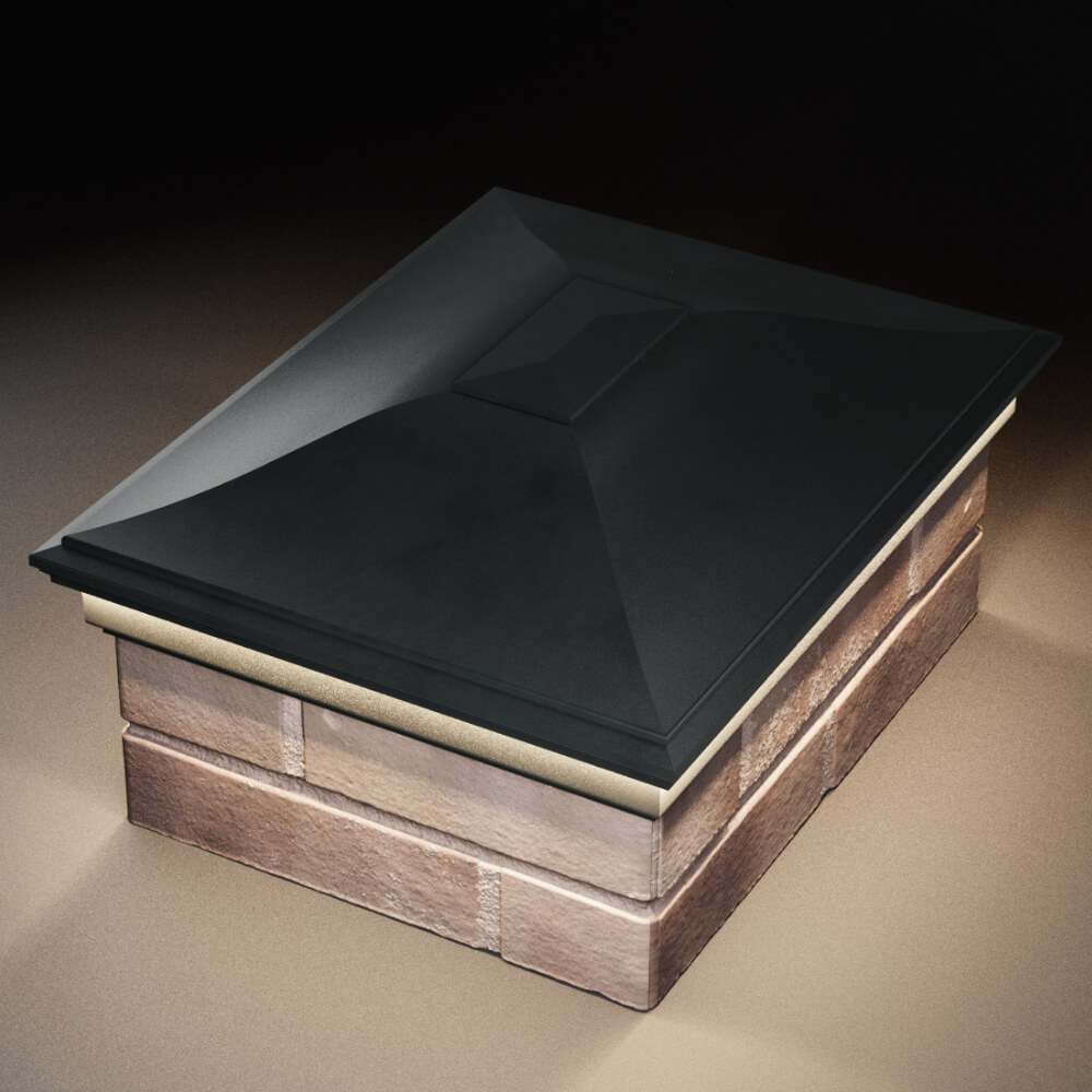 Колпак Zking Монблан Черный на столб 2х1.5 кирпича (515х385мм) c подсветкой в Санкт-Петербурге фото