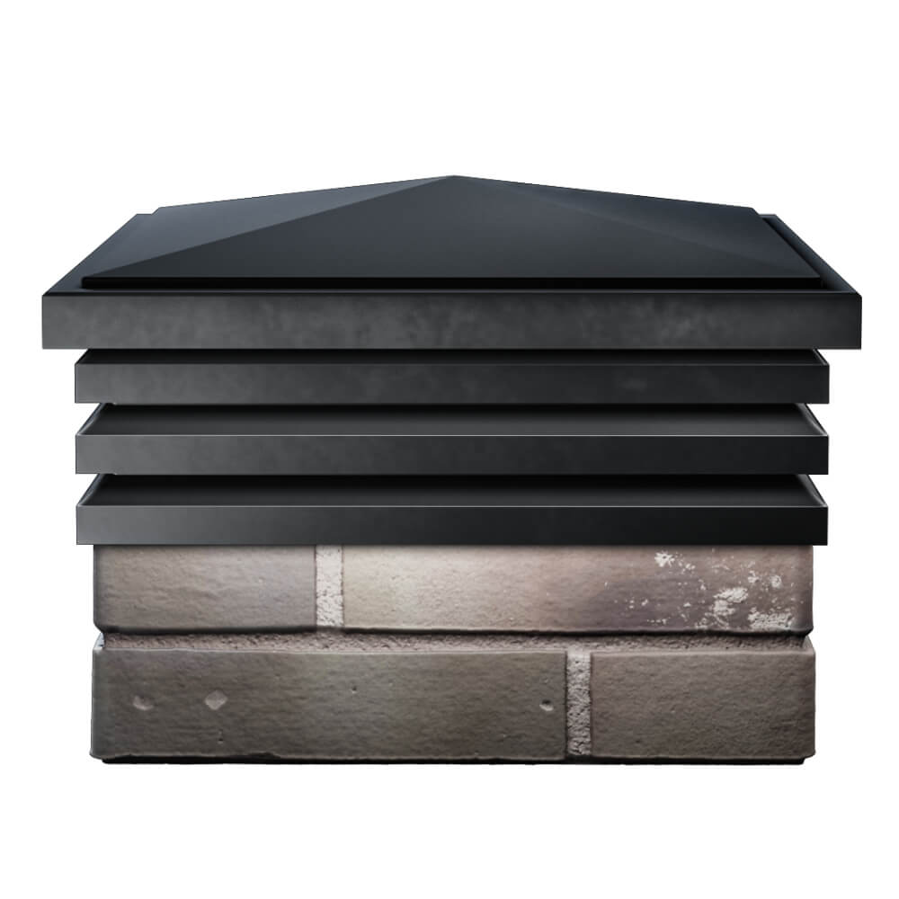 Колпак Zking Бона ХайТек Черный на столб 1.5х1.5 кирпича (385х385мм) Санкт-Петербург фото