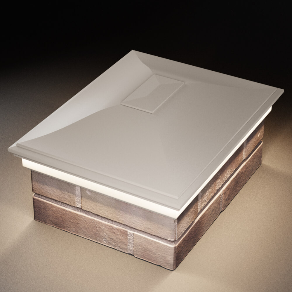 Колпак Zking Монблан Бежевый на столб 2х1.5 кирпича (515х385мм) c подсветкой в Санкт-Петербурге фото