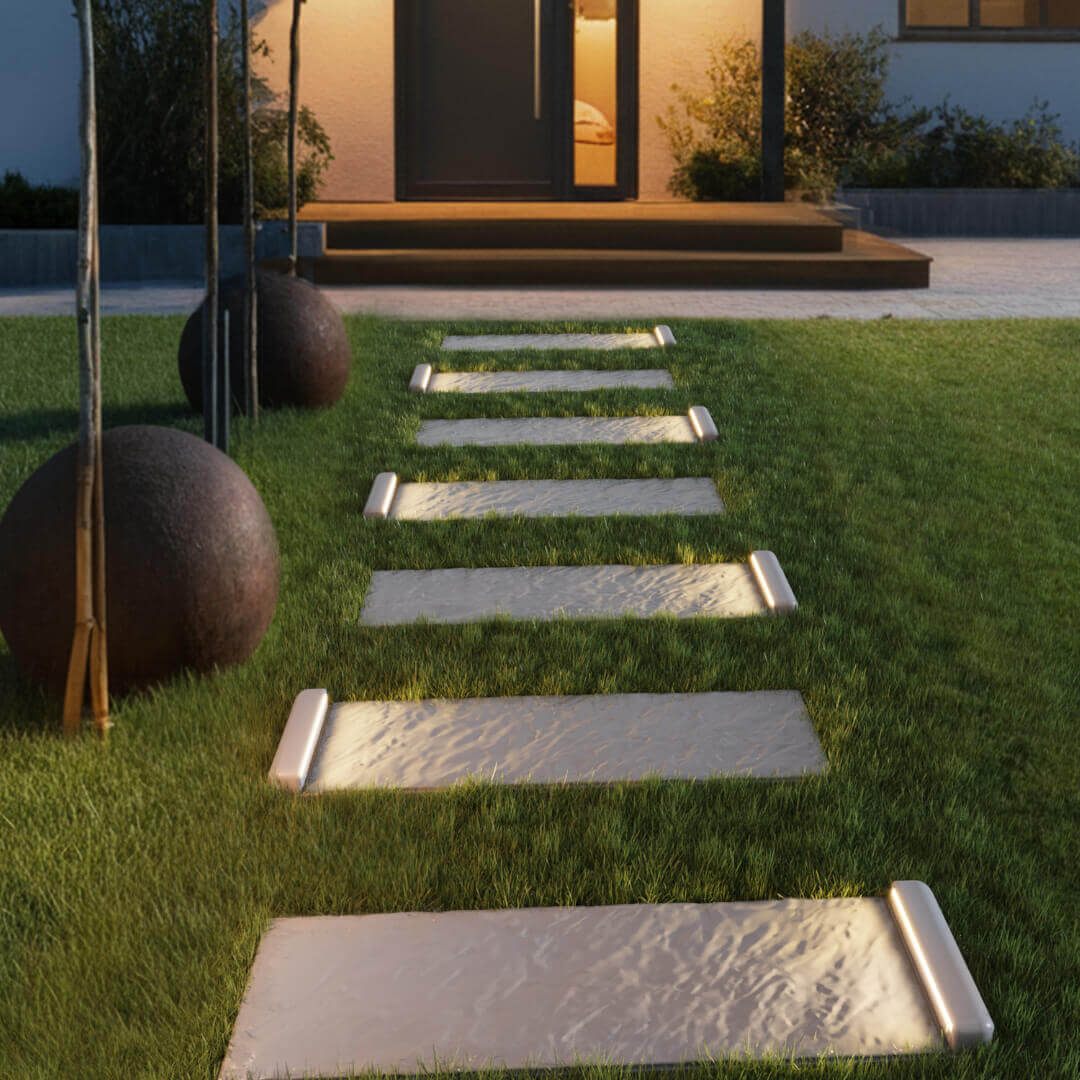 LED Светильник для шаговой плиты STONE Светлая Галька 330х75х98мм в Санкт-Петербурге фото