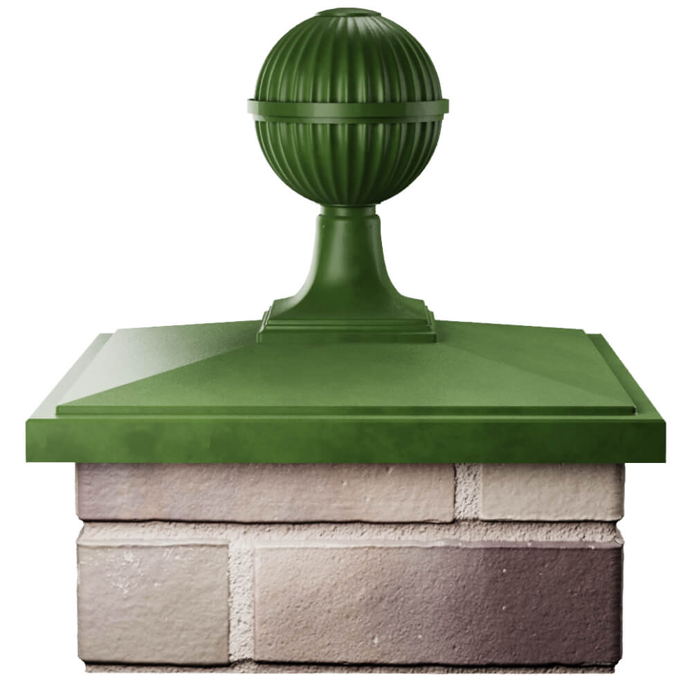 Колпак Zking БонаМоно Зеленый с шаром на столб 1.5х1.5 кирпича (385х385, 400х400мм) в сборе Санкт-Петербург фото