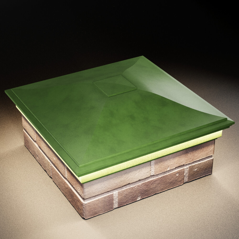 Колпак Zking Монблан Зеленый на столб 2х2 кирпича (515х515мм) c подсветкой в Санкт-Петербурге фото