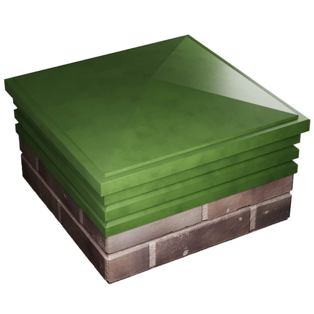 Колпак Zking Бона ХайТек Зеленый на столб 2х2 кирпича (513х513мм) в Санкт-Петербурге фото