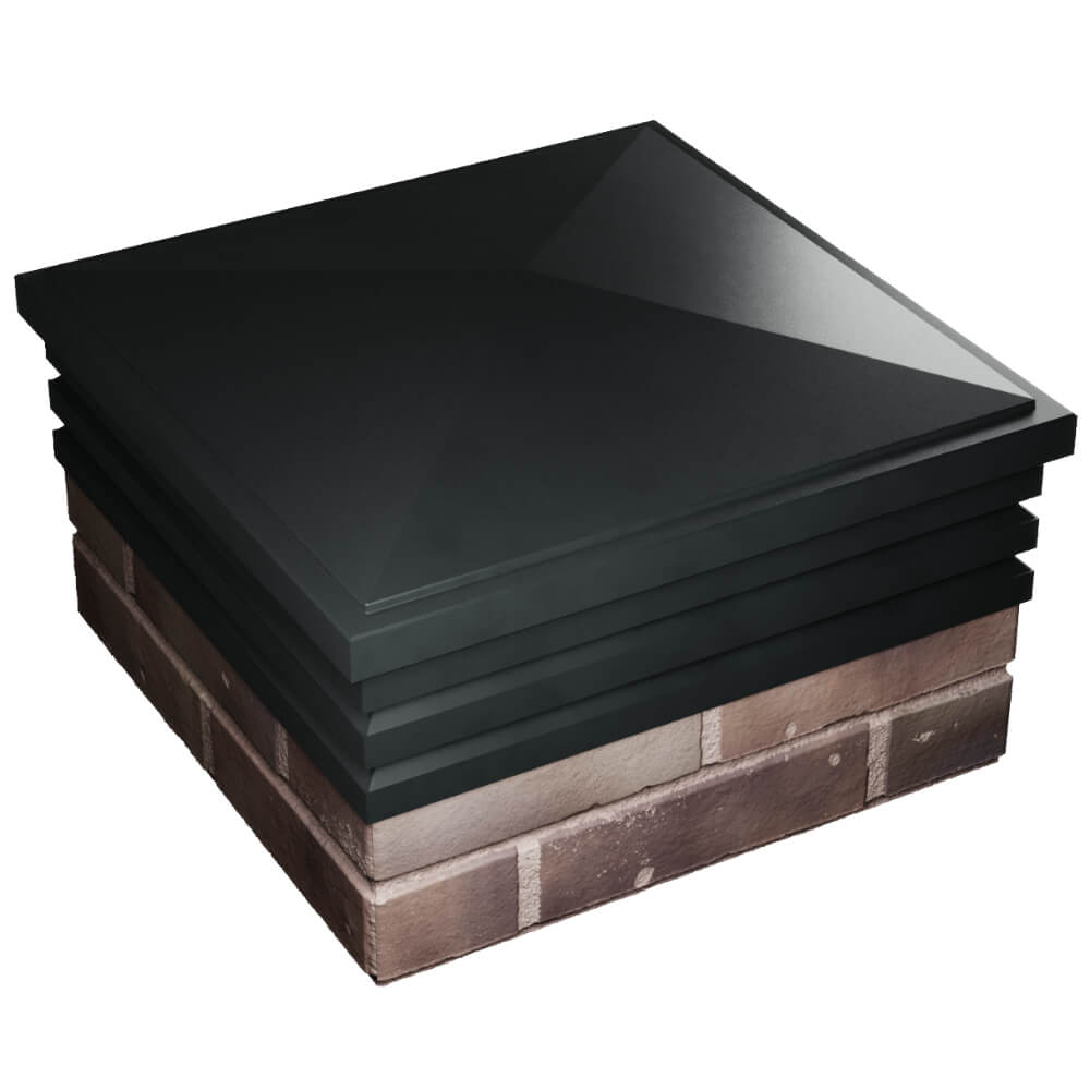 Колпак Zking Бона ХайТек Черный на столб 2х2 кирпича (513х513мм) в Санкт-Петербурге фото