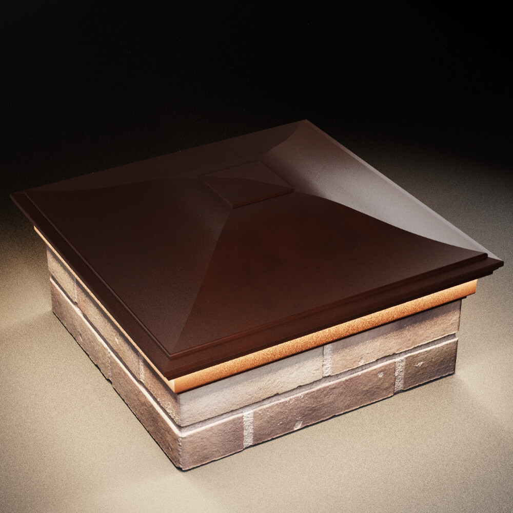 Колпак Zking Монблан Коричневый на столб 2х2 кирпича (515х515мм) c подсветкой в Санкт-Петербурге фото