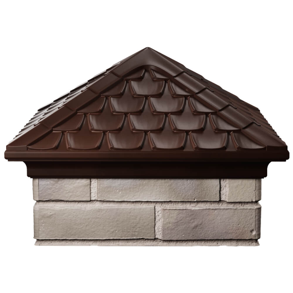 Колпак Zking Эльбрус Коричневый на столб 1.5х1.5 кирпича (385х385мм) Санкт-Петербург фото