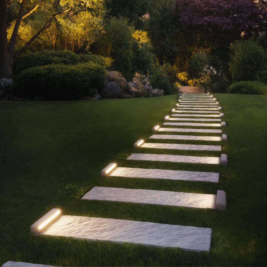 LED Светильник для шаговой плиты STONE Светлая Галька 330х75х98мм в Санкт-Петербурге фото