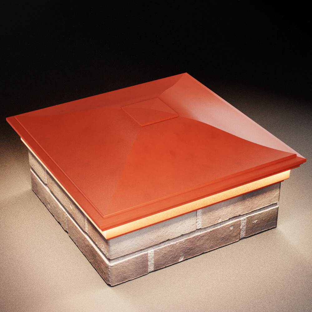 Колпак Zking Монблан Красный на столб 2х2 кирпича (515х515мм) c подсветкой в Санкт-Петербурге фото