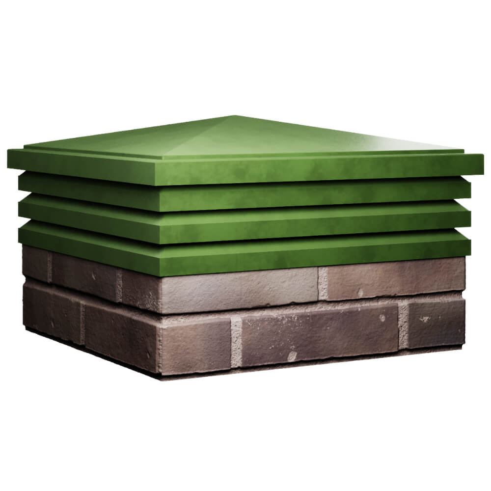 Колпак Zking Бона ХайТек Зеленый на столб 2х2 кирпича (513х513мм) в Санкт-Петербурге фото