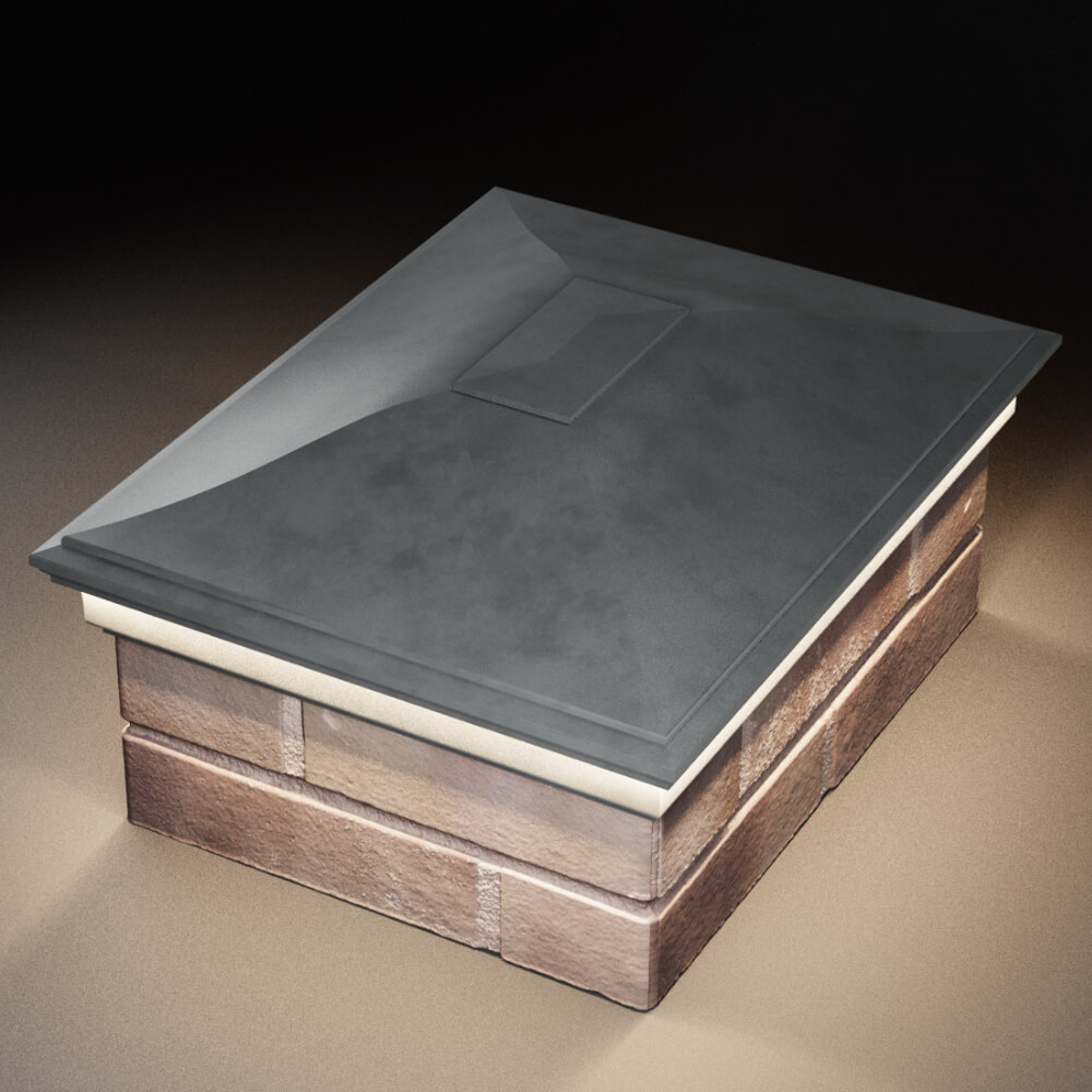 Колпак Zking Монблан Серый на столб 2х1.5 кирпича (515х385мм) c подсветкой в Санкт-Петербурге фото