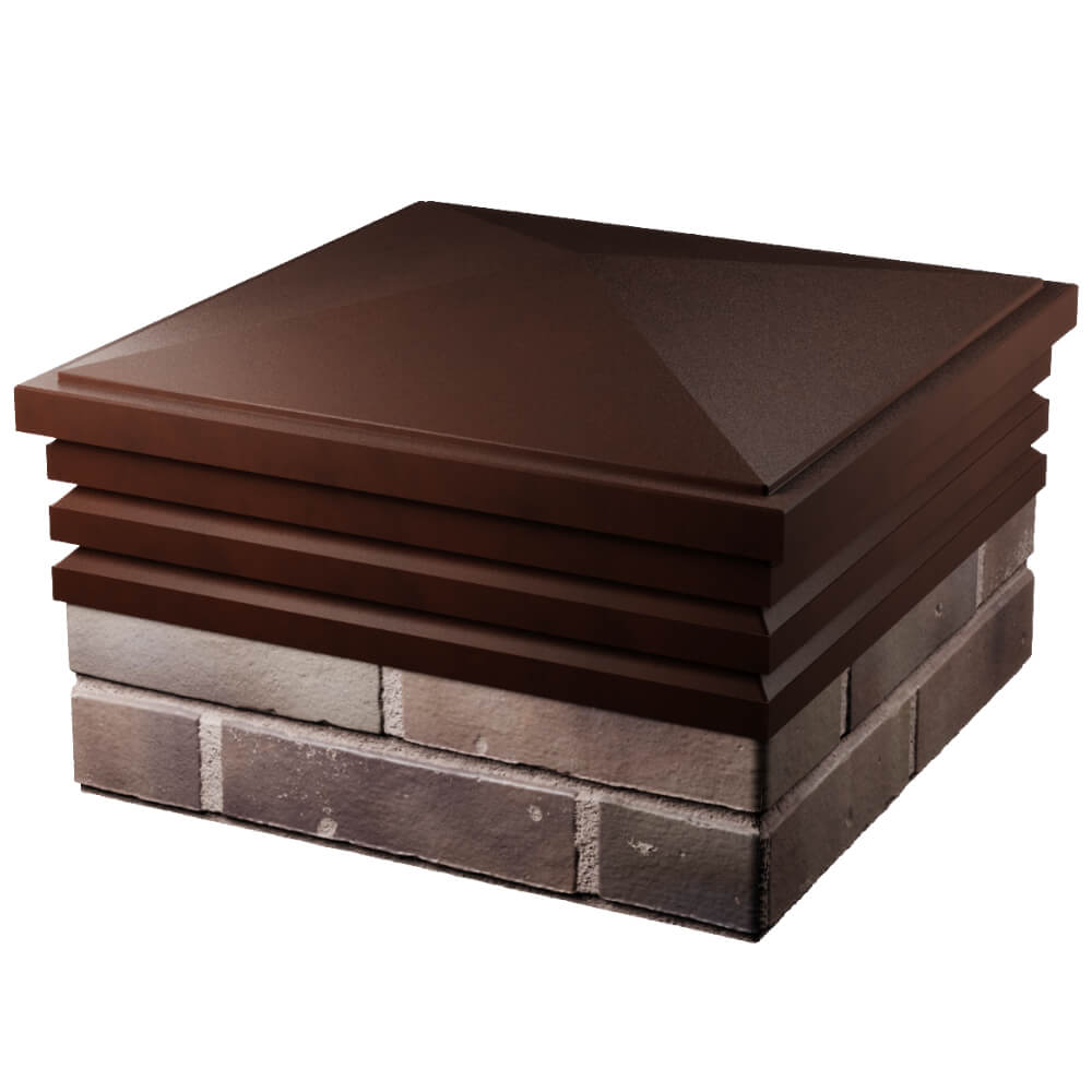 Колпак Zking Бона ХайТек Коричневый на столб 2х2 кирпича (513х513мм) в Санкт-Петербурге фото