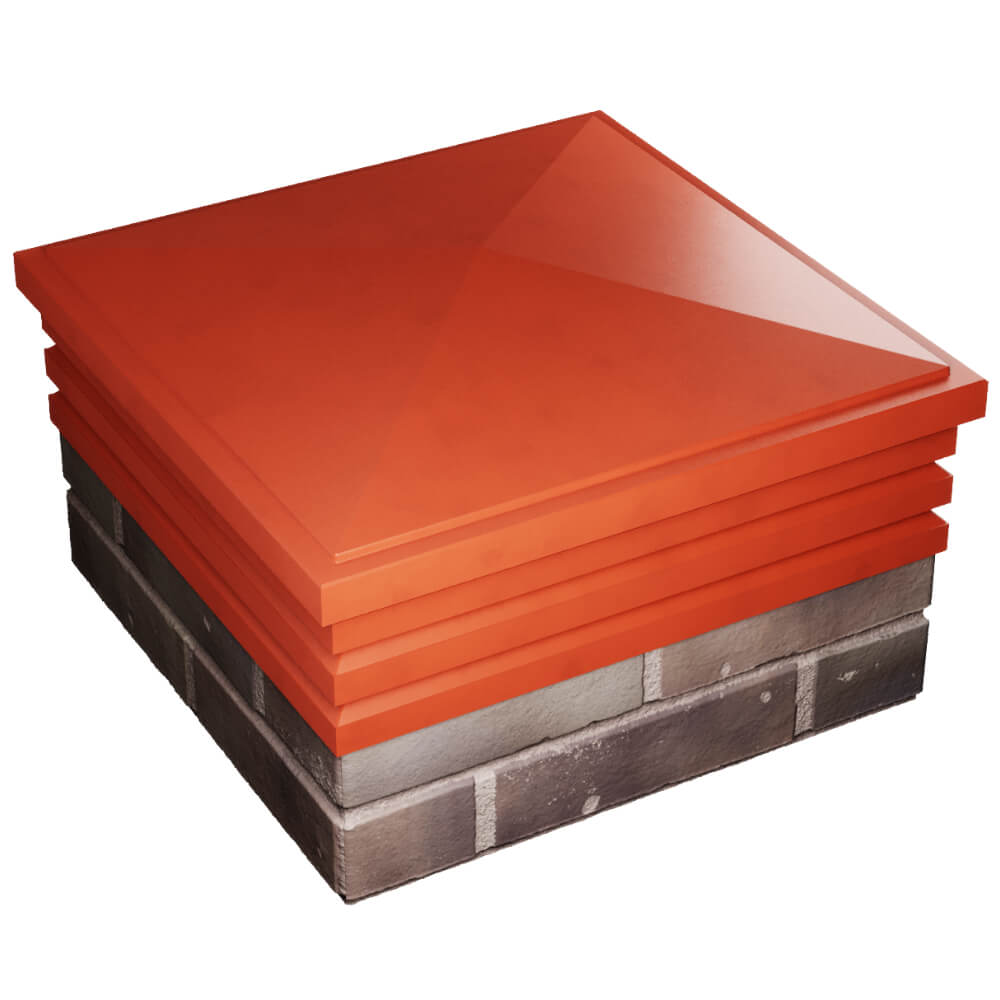 Колпак Zking Бона ХайТек Красный на столб 2х2 кирпича (513х513мм) в Санкт-Петербурге фото