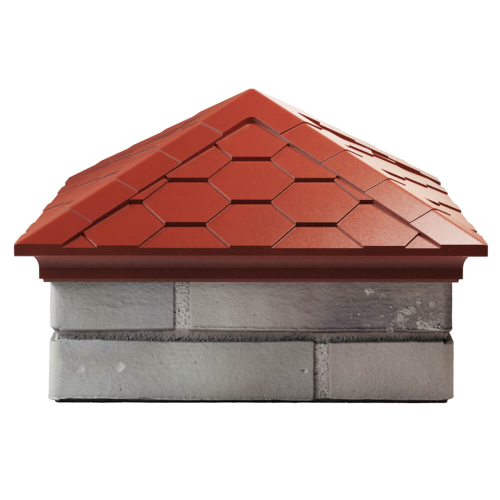 Колпак Zking Эверест Красный на столб 1.5х1.5 кирпича (390х390мм) Санкт-Петербург фото