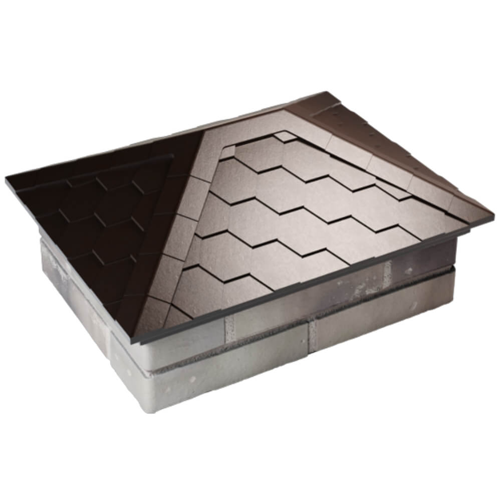 Колпак Zking Эверест Коричневый на столб 2х1.5 кирпича (520х390мм) Санкт-Петербург фото