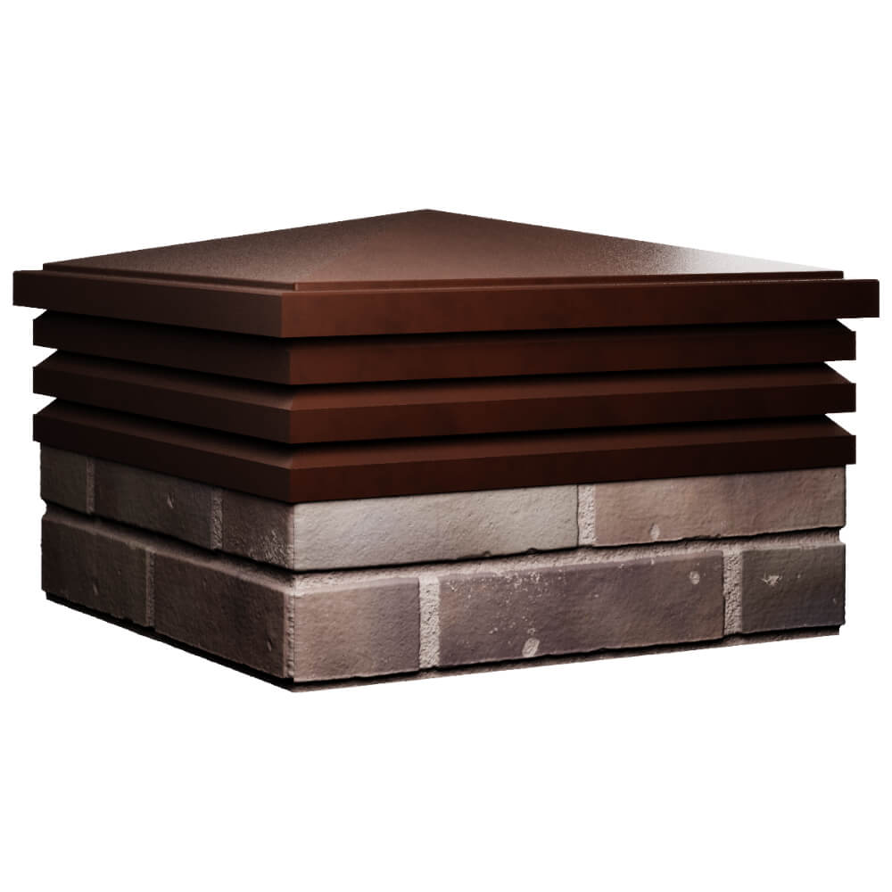 Колпак Zking Бона ХайТек Коричневый на столб 2х2 кирпича (513х513мм) в Санкт-Петербурге фото