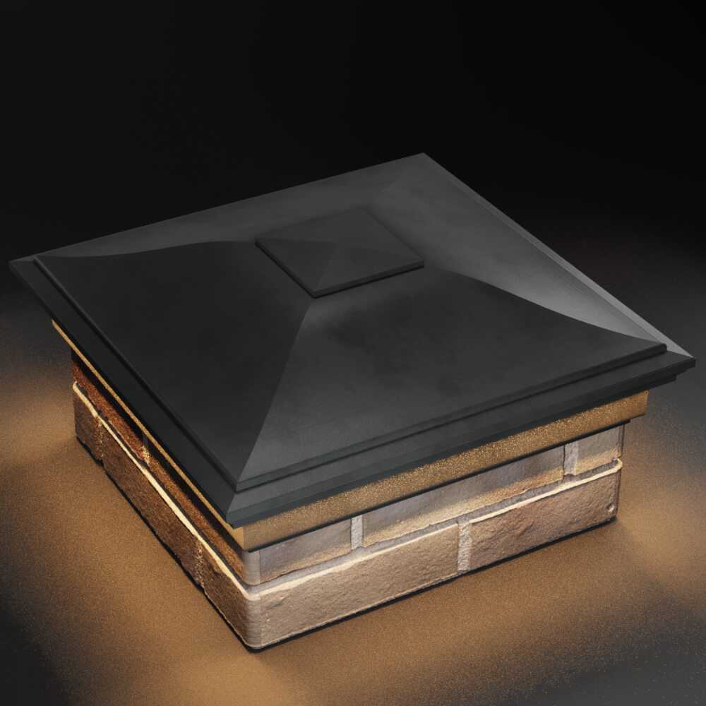 Колпак Zking Монблан Серый на столб 1.5х1.5 кирпича (385х385мм) с подсветкой в Санкт-Петербурге фото