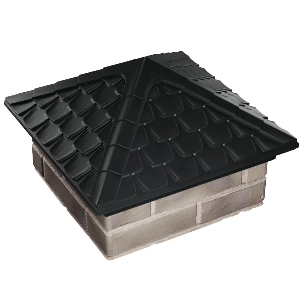 Колпак Zking Эльбрус Черный на столб 1.5х1.5 кирпича (385х385мм) в Санкт-Петербурге фото